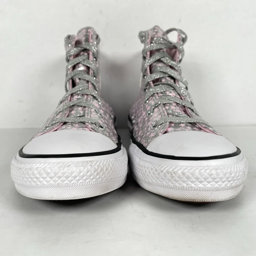 Converse CTAS Hi She's A Star Print Silver Pink Shoes Youth Junior Size 6 Bootie